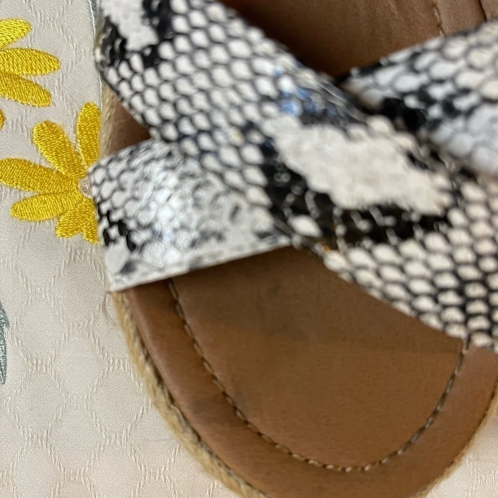 Bonnibel Snakeskin Print Black & White Espadrilles
